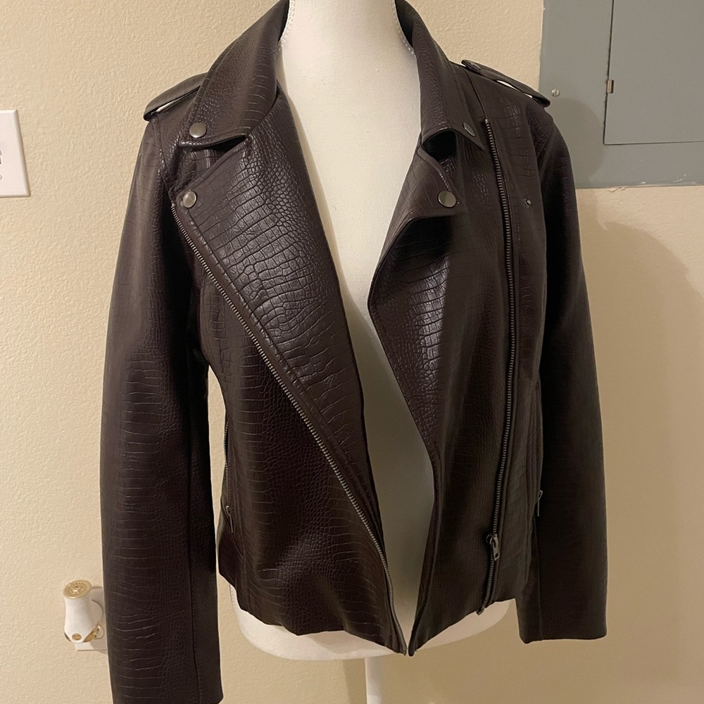Leather deep burgundy/maroon jacket